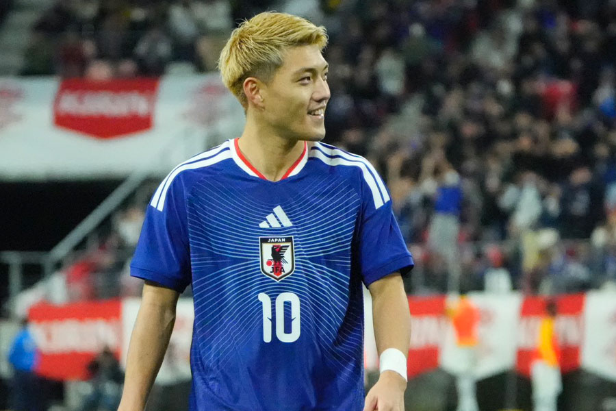 堂安律が追加点をゴールを決めた【写真：増田美咲】