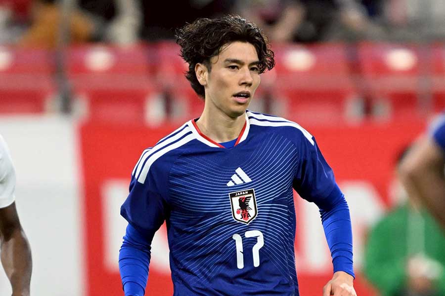 日本代表の田中碧【写真；徳原隆元】