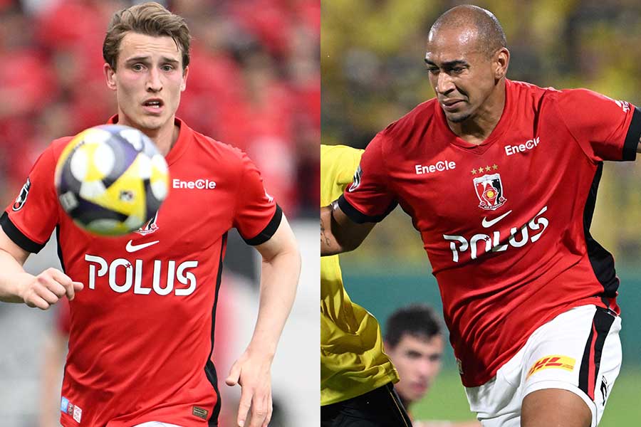 浦和がホイブラーテン（左）とサンタナの退団を発表【写真：徳原隆元】