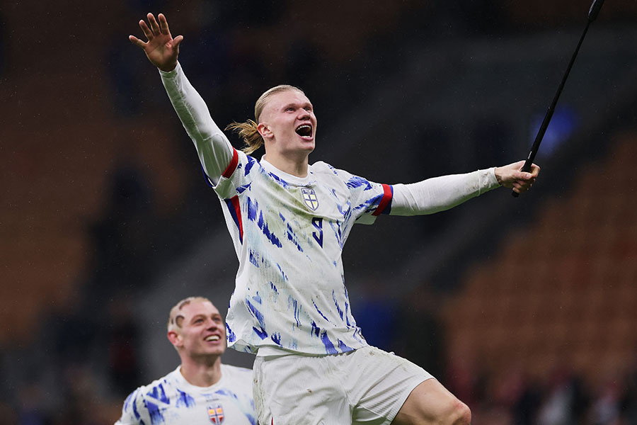 アーリング・ハーランドがイタリア戦で2ゴールの活躍【写真：ロイター】