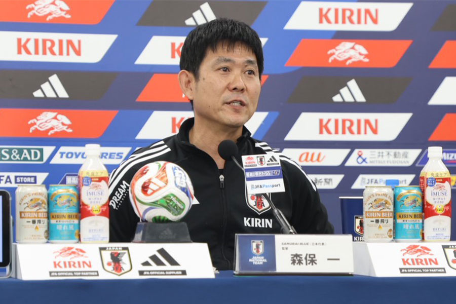 ボリビア戦で100試合目を迎える森保一監督【写真:河合 拓】