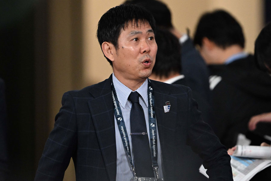 100試合目を終えた森保一監督【写真:徳原隆元】