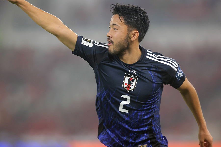 インドネシア戦でゴールを決めた菅原由勢【写真:産経新聞社】