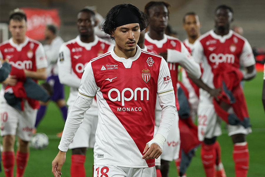 ASモナコのアウェーユニフォームに注目【写真：ロイター/アフロ】