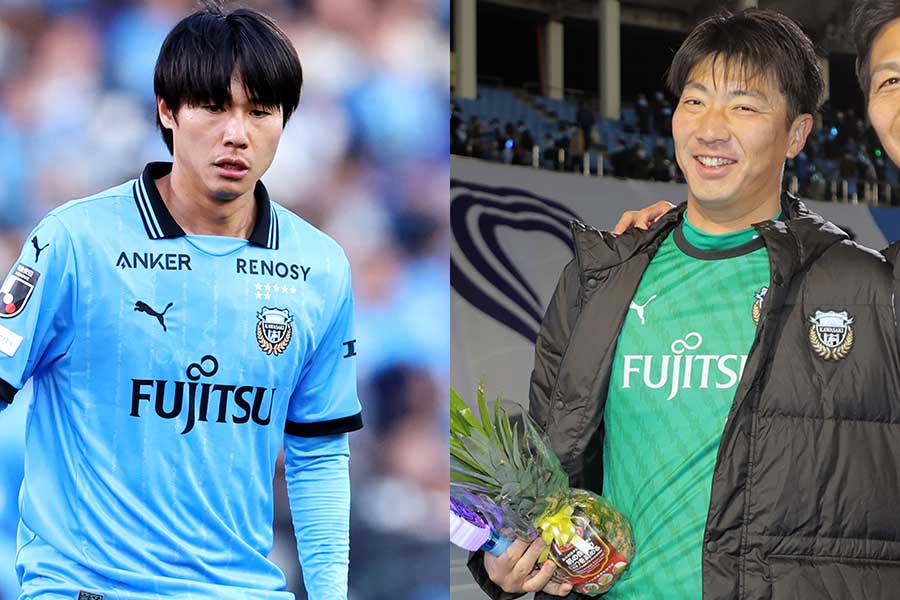 川崎の車屋紳太郎(左)と安藤駿介【写真:西村尚己/アフロスポーツ & 産経新聞社】