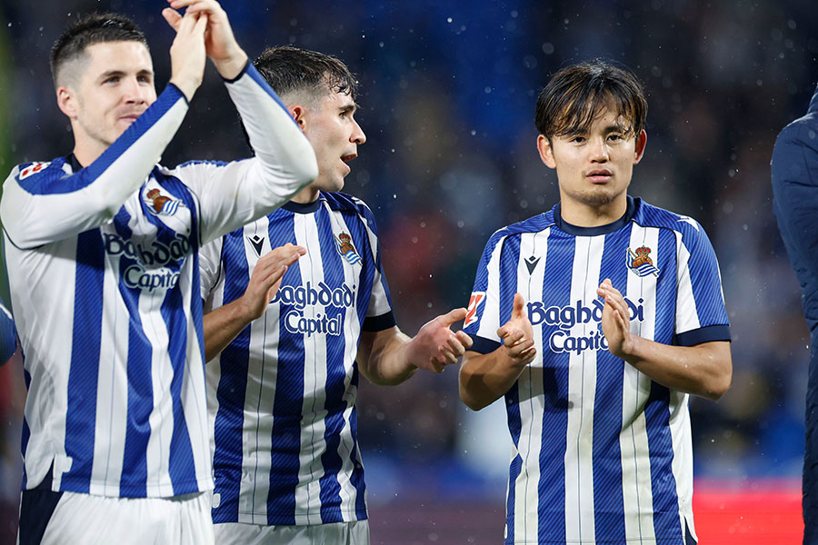 久保建英がビジャレアル戦で今季初アシスト【写真：なかしまだいすけ/アフロ】