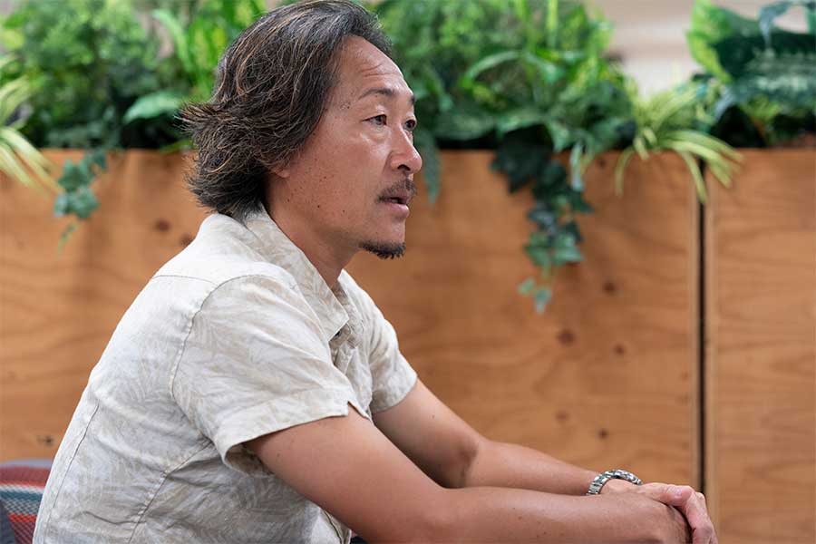 取材に応じた元日本代表の石川直宏氏【写真：増田美咲】