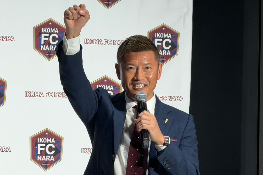 代表取締役社長に就任する播戸竜二氏【写真：FOOTBALL ZONE編集部】