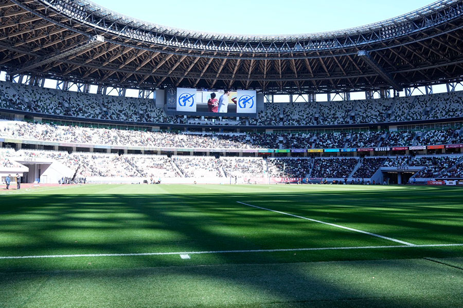 決勝戦が行われるMUFGスタジアム（国立競技場）【写真：増田美咲】