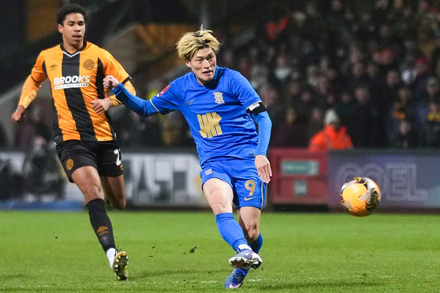 5か月ぶりとなるゴールを決めた古橋亨梧【写真：REX/アフロ】