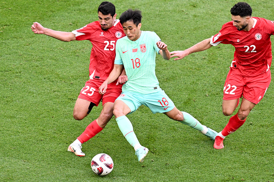 中国代表はレバノン代表と0-0で引き分け【写真：2024 Asian Football Confederation （AFC）】