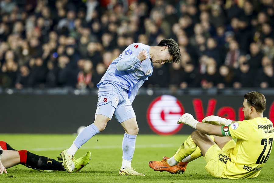 リーグ戦2点目を挙げたスパルタ・ロッテルダムの三戸舜介【写真：ANP Photo/アフロ】