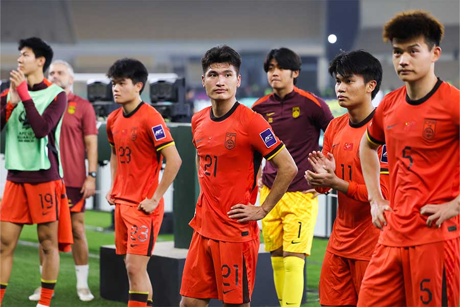 U-23中国代表は日本に0-4で完敗【写真：新華社/アフロ】