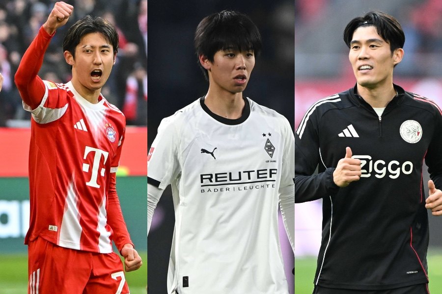 “復帰”を遂げた伊藤洋輝、高井幸大、冨安健洋【写真：picture alliance/アフロ、アフロ、徳原隆元】