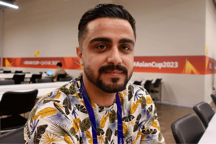 「VARZESH3」のカイヴァン・ナサブ記者【写真:森 雅史】