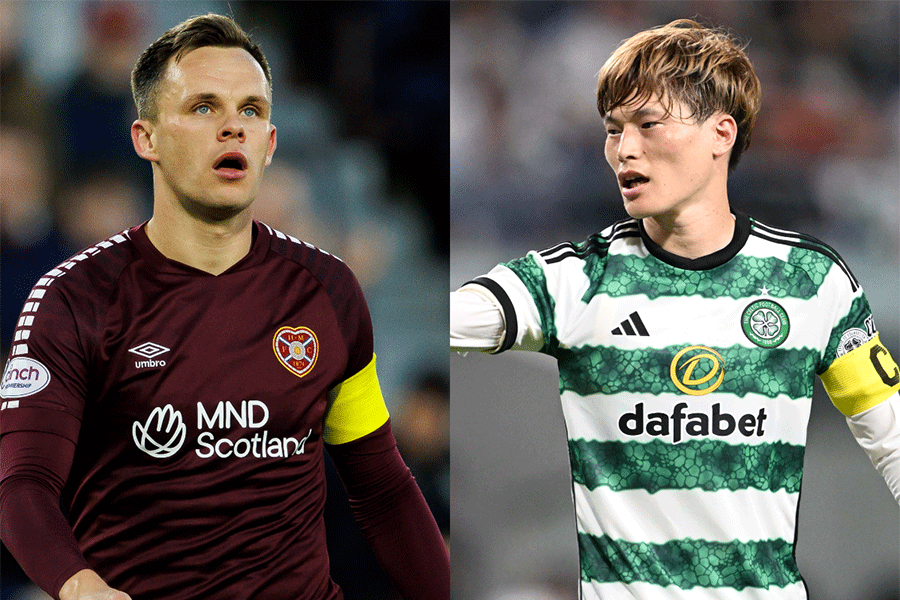 ローレンス・シャンクランドが古橋亨梧について言及【写真：Getty Images & 徳原隆元】