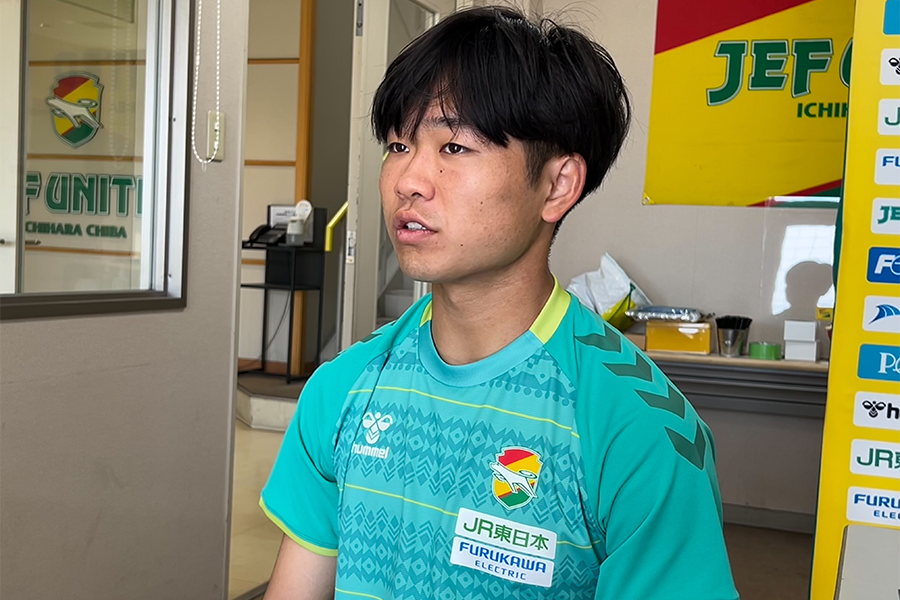 取材に応じた千葉・姫野誠【写真：FOOTBALL ZONE編集部】