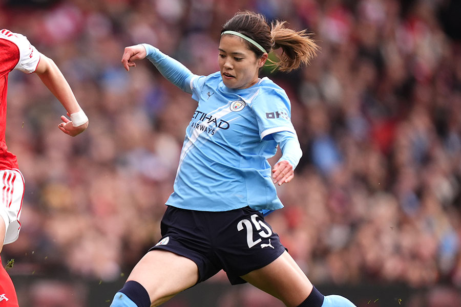 マンチェスター・シティで主力として活躍する長谷川唯【PA Images/アフロ】