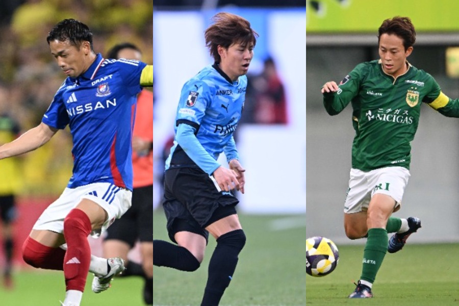 横浜FMの喜田、川崎の脇坂、東京Vの森田（左から）【写真：徳原隆元】