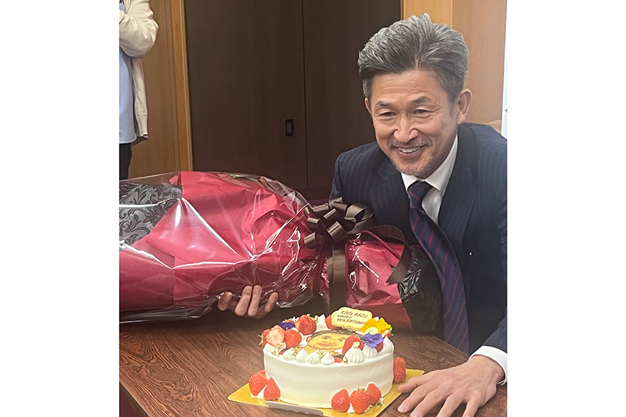 59歳の誕生日を迎えた福島所属のカズ【写真：荻島弘一】