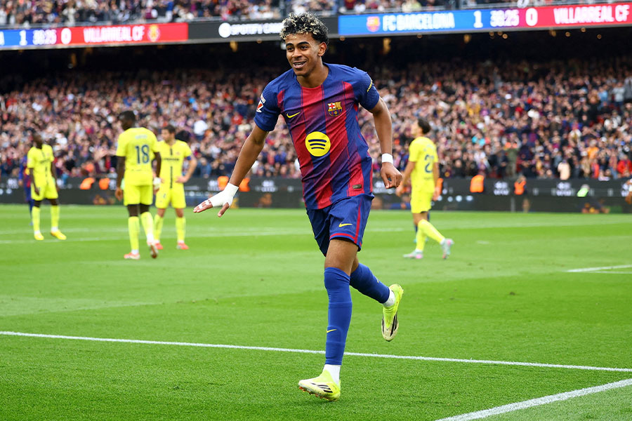 ラミン・ヤマルがビジャレアル戦でハットトリック【写真：ロイター】