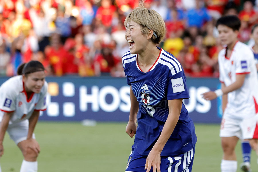 韓国戦で2点目を決めた浜野まいか【写真：AAP/アフロ】