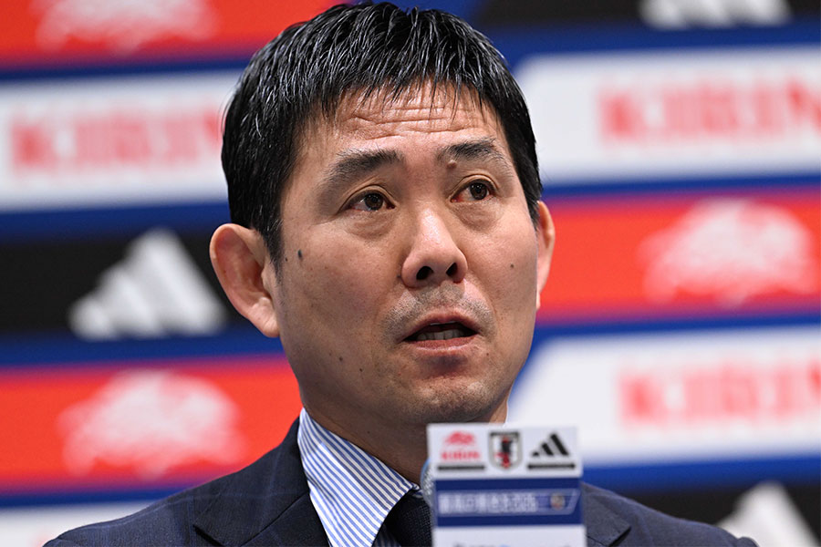 英国遠征のメンバーを発表した森保監督【写真：徳原隆元】