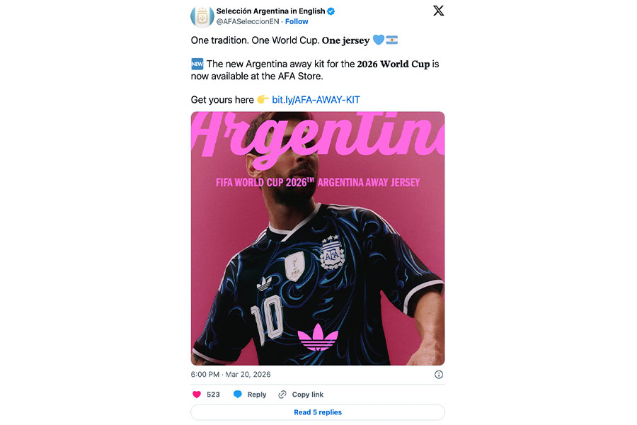 （画像はアルゼンチンサッカー協会の公式Xより）