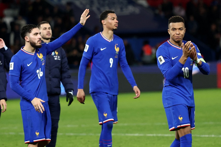 フランス代表の新ユニフォームが注目を集める【写真：ロイター/アフロ】