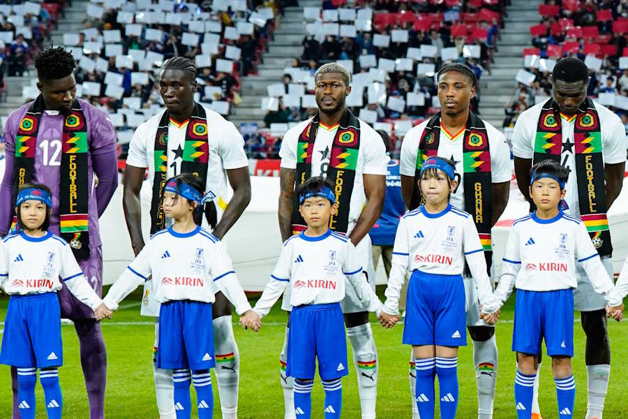 ガーナ代表の新ユニフォームが注目を集める【写真：増田美咲】