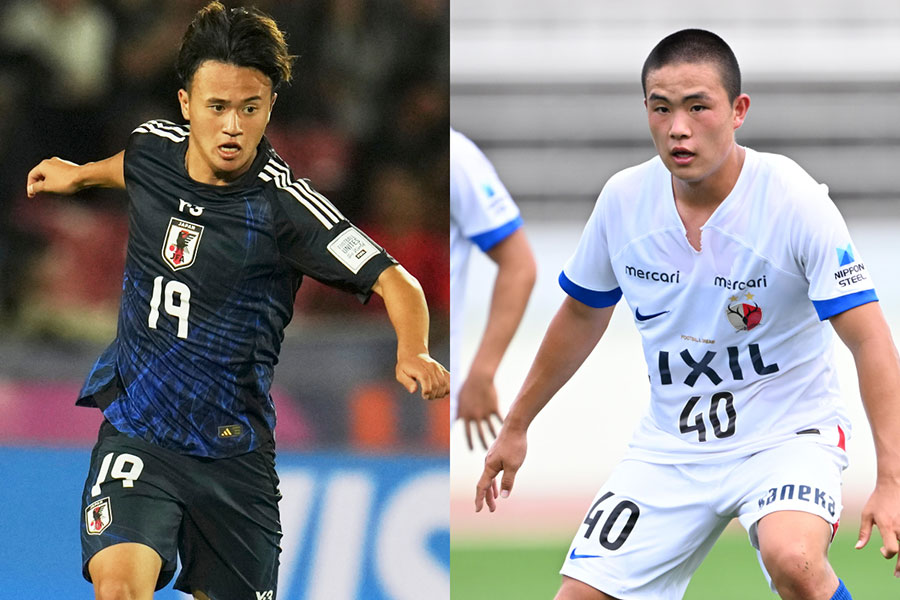 吉田湊海のアシストからが決めた【写真：AP/アフロ & 徳原隆元】