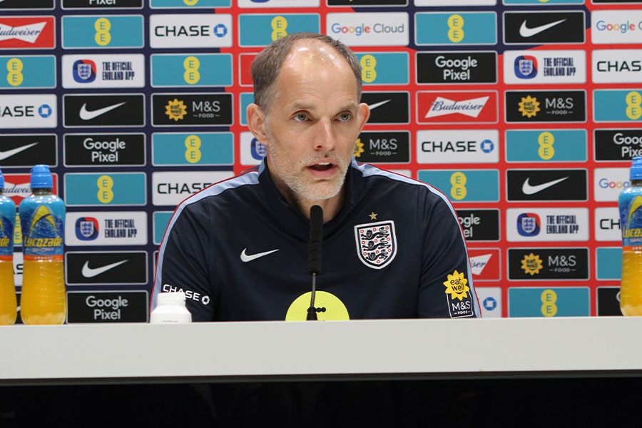 イングランド代表を率いるトーマス・トゥヘル監督【写真：井上信太郎】