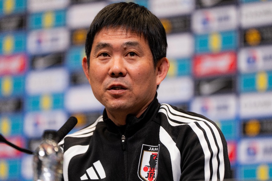 日本代表を率いる森保一監督【写真：岩本太成】