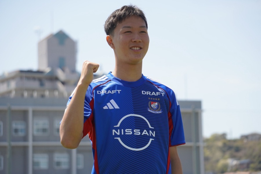横浜FMとプロ契約を締結した三井寺眞【写真：FOOTBALL ZONE編集部】