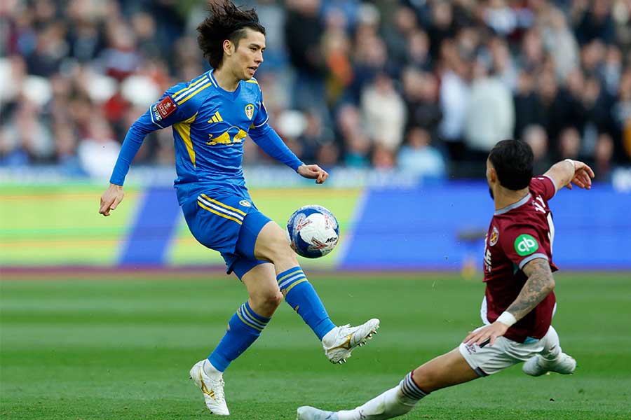 リーズ・ユナイテッドの田中碧が圧巻ゴール【写真：ロイター】