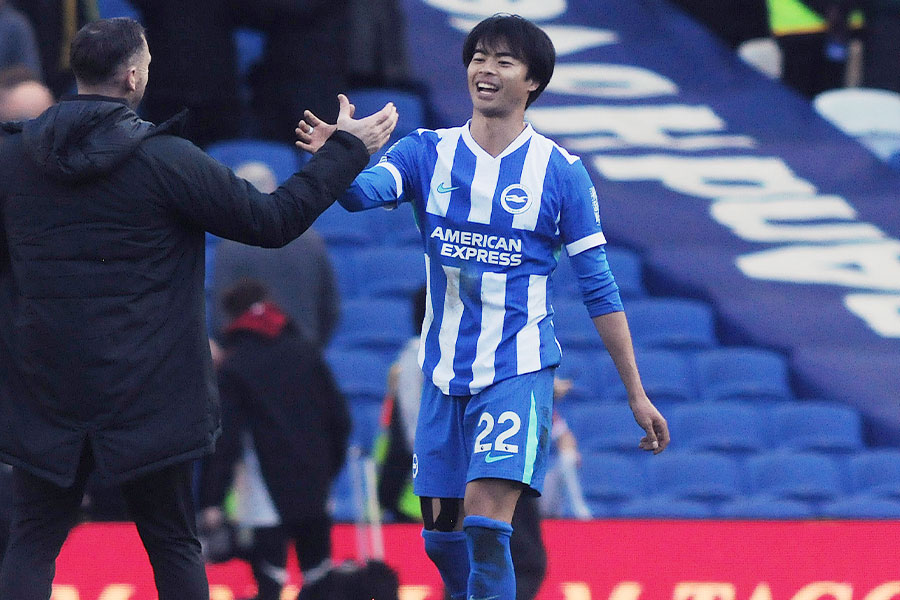 三笘薫が追加点をアシスト【写真:Colorsport/アフロ】