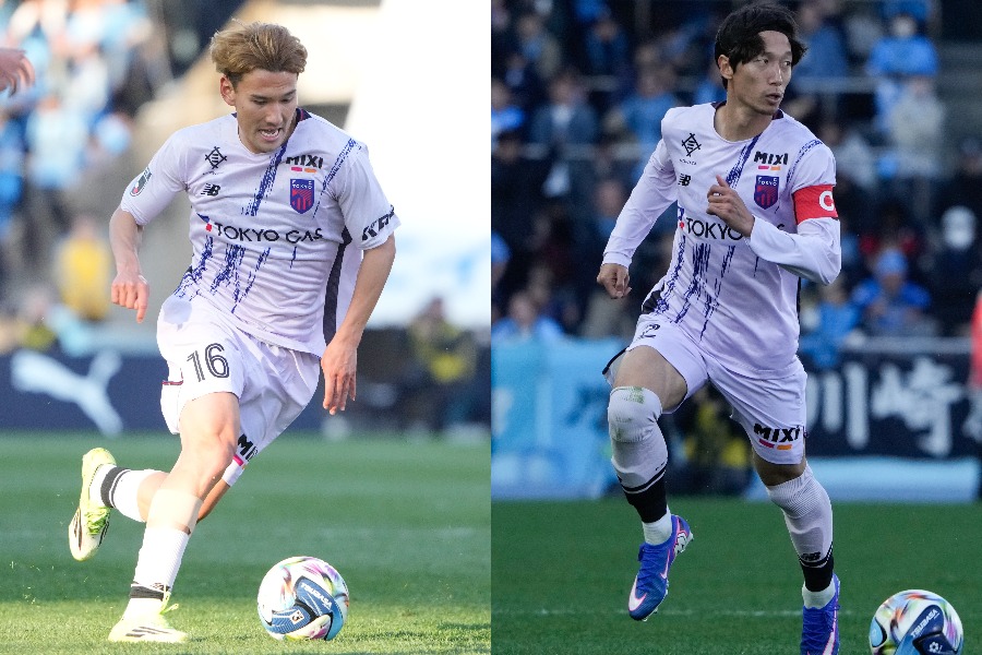 FC東京の佐藤恵允（左）と室屋成【写真：増田美咲】