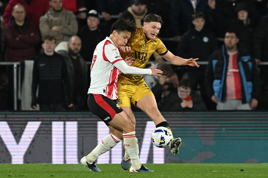 ブラックバーン戦に出場した松木玖生【写真：REX/アフロ】