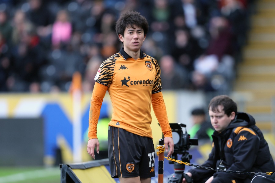 11試合ぶりに復帰したハル・シティの平河悠【写真：PA Images/アフロ】