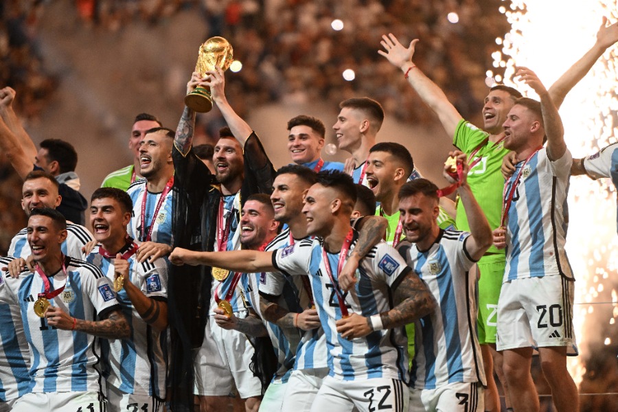 W杯前回大会を優勝したアルゼンチン代表【写真：徳原隆元】