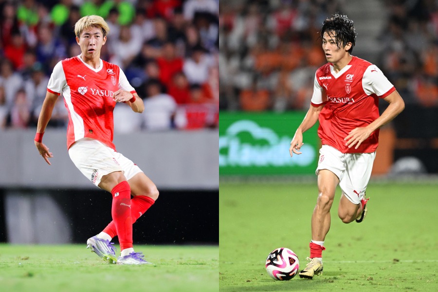 スタッド・ランスの関根大輝（左）と中村敬斗（右）【写真：西村尚己/アフロスポーツ&徳原隆元】