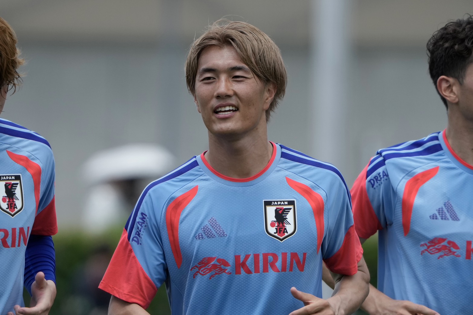 日本代表の練習に参加した小川航基【写真:増田美咲】