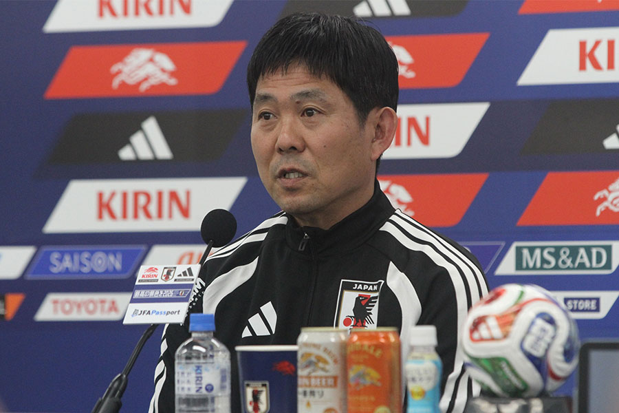 森保監督が前日会見に出席【写真：井上信太郎】