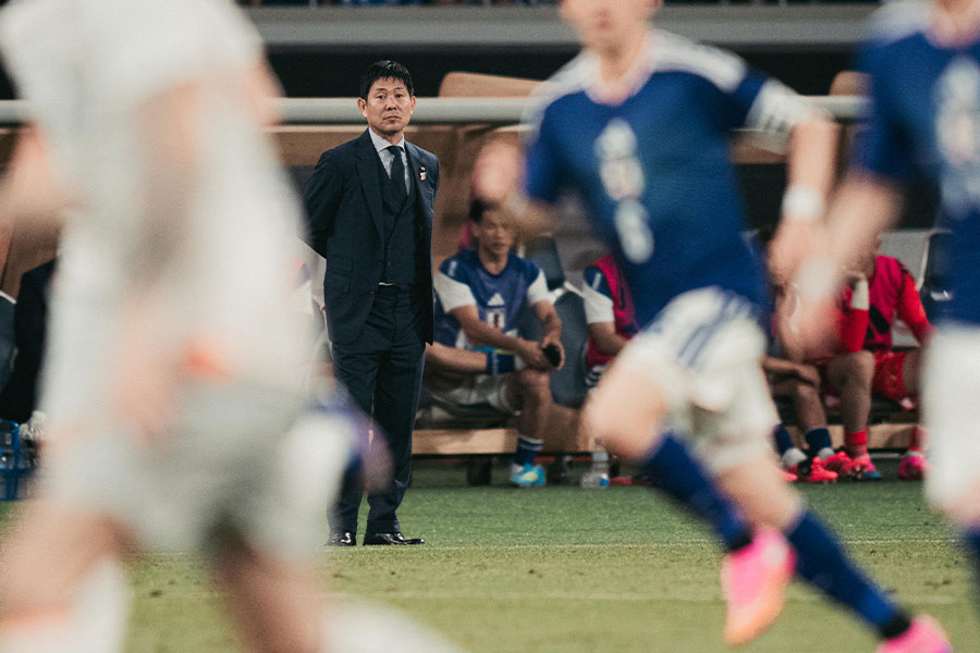 飲水タイムの重要性を語った森保監督【写真:岩本太成】