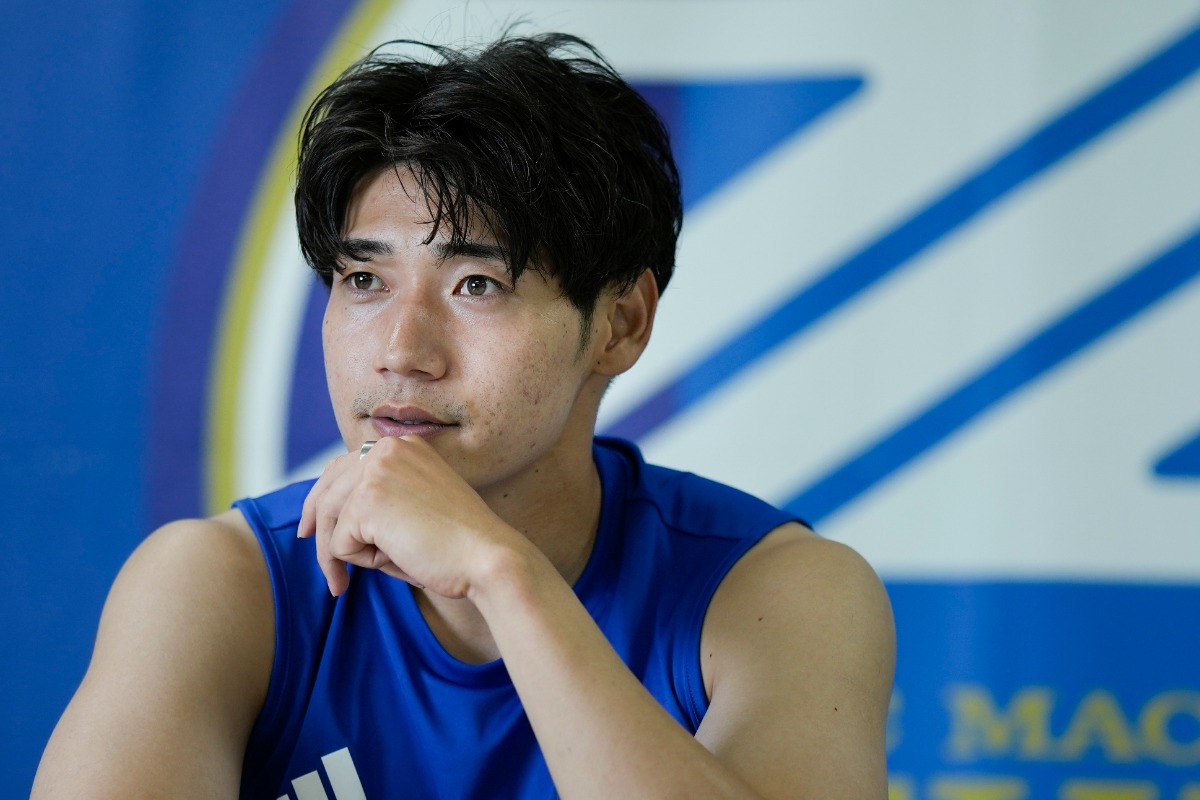 インタビューに応じた町田の岡村大八【写真：増田美咲】