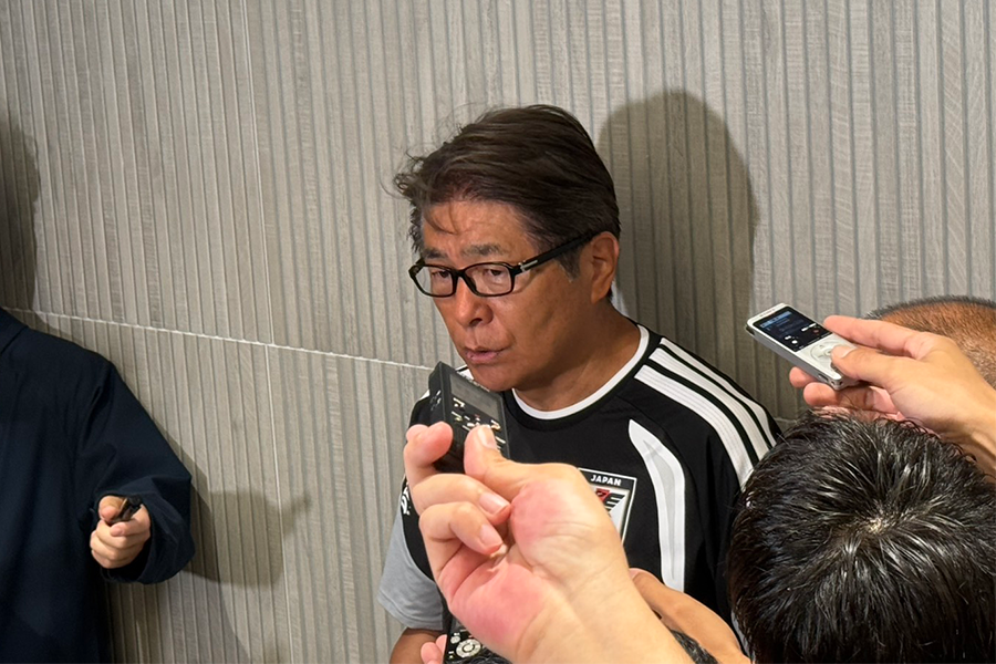 町野修斗の追加招集を発表した山本昌邦技術委員長【写真:FOOTBALL ZONE編集部】
