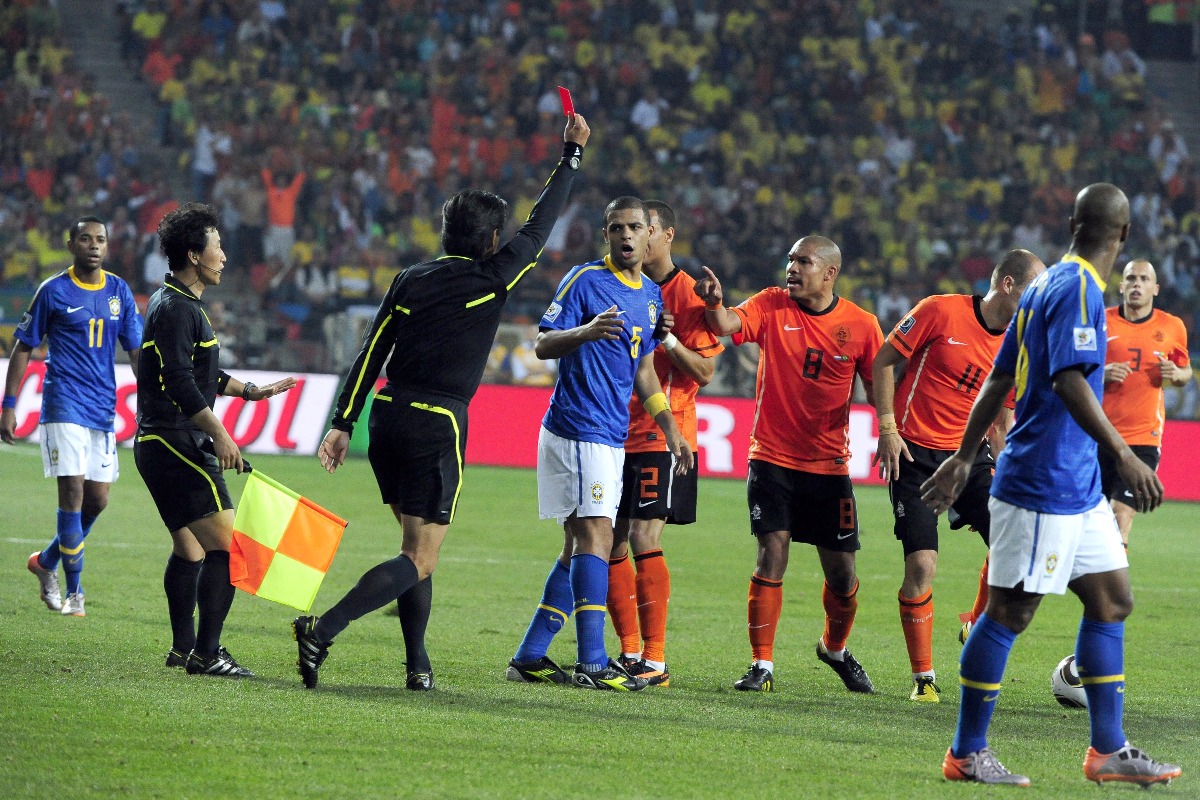 南アフリカW杯で起きた一発退場劇【写真:L'EQUIPE/アフロ】