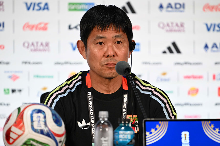 前日会見に出席した森保監督【写真:徳原隆元】