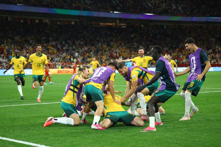北中米W杯でトルコ代表に勝利したオーストラリア代表【写真:ロイター】