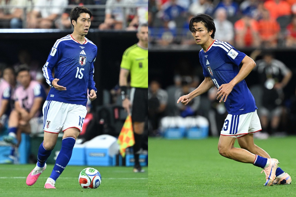 日本代表の鎌田大地(左)と中村敬斗(右)【写真:徳原隆元】